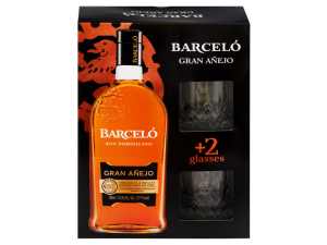 Ron Barcelo Gran Anejo 0,7 díszdobozban +2 pohár